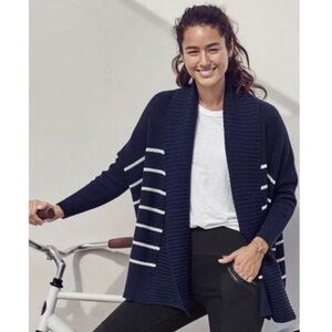 Athleta Navy Striped Cardigan - L